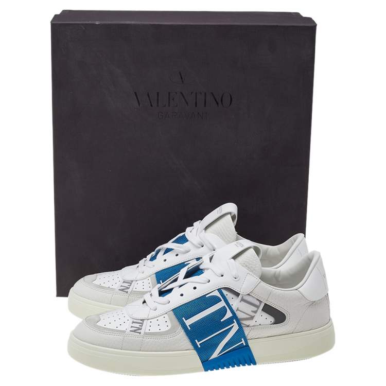 Pre Owned Valentino White Leather VLTN Low Top Sneakers Size 41