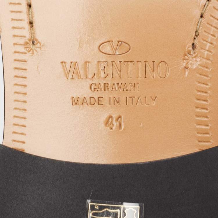 Pre Owned Valentino Black Leather Lace-Up Derby Size 41