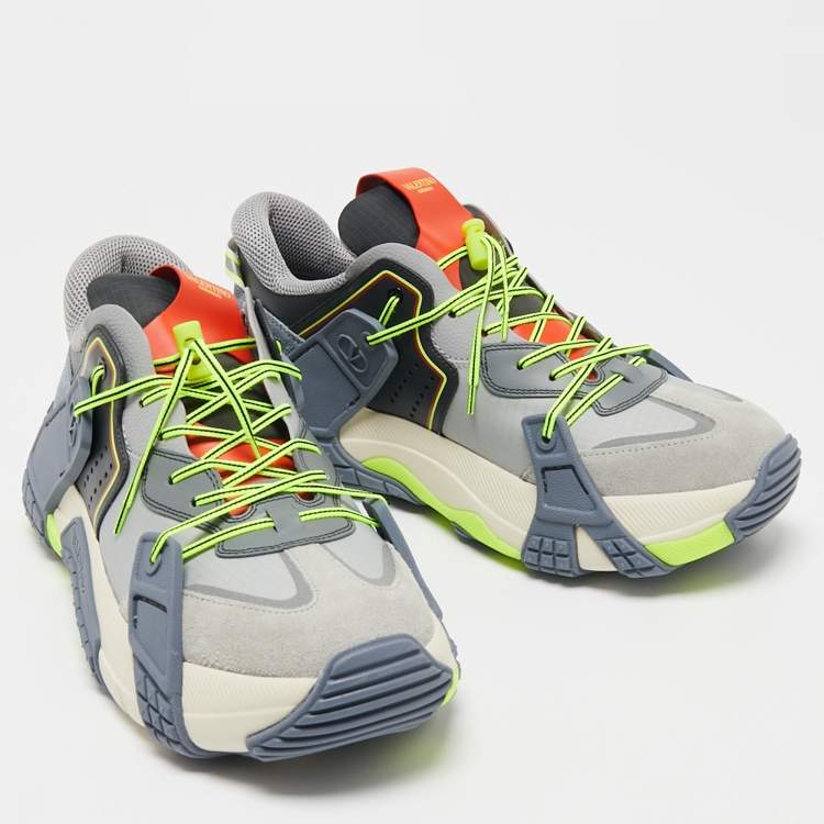 Pre Owned Valentino Multicolor Suede and Leather VLTN Wod Sneakers Size 43.5 