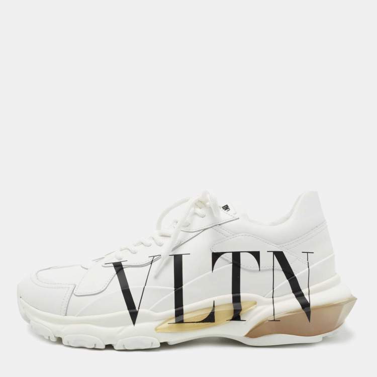 مملوكة مسبقًا Valentino White Leather VLTN Sneakers Size 42