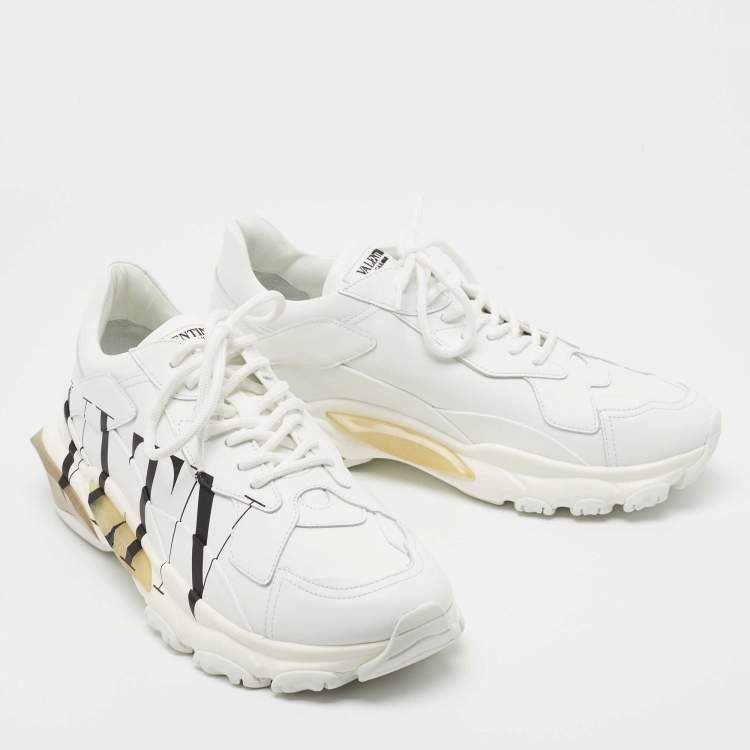 مملوكة مسبقًا Valentino White Leather VLTN Sneakers Size 42