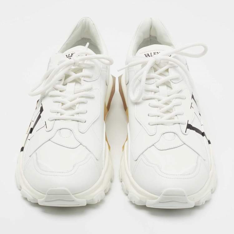 مملوكة مسبقًا Valentino White Leather VLTN Sneakers Size 42