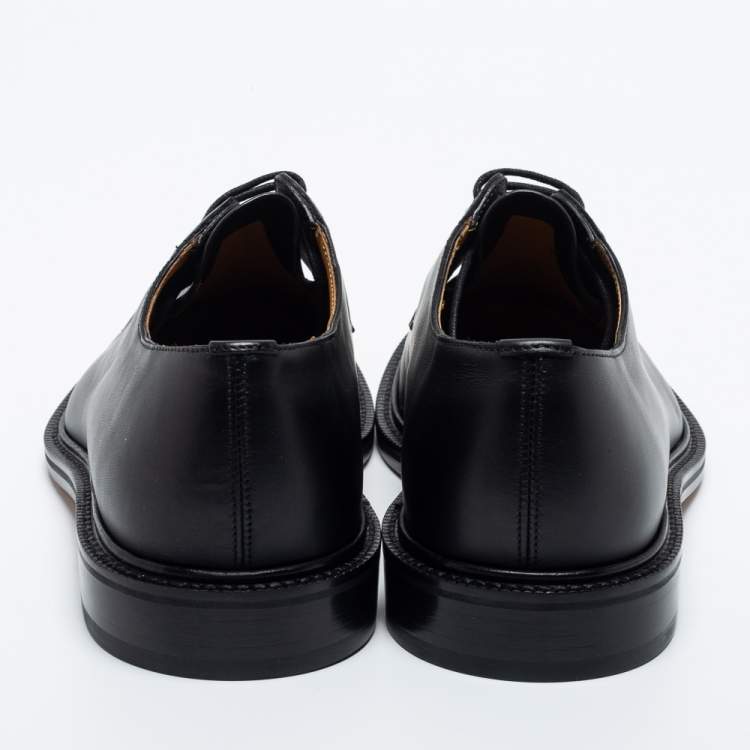 Pre Owned Valentino Black Leather Lace-Up Derby Size 42