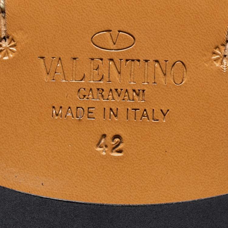 Pre Owned Valentino Black Leather Lace-Up Derby Size 42