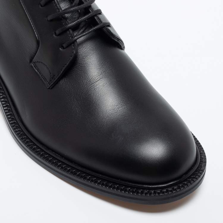 Pre Owned Valentino Black Leather Lace-Up Derby Size 42
