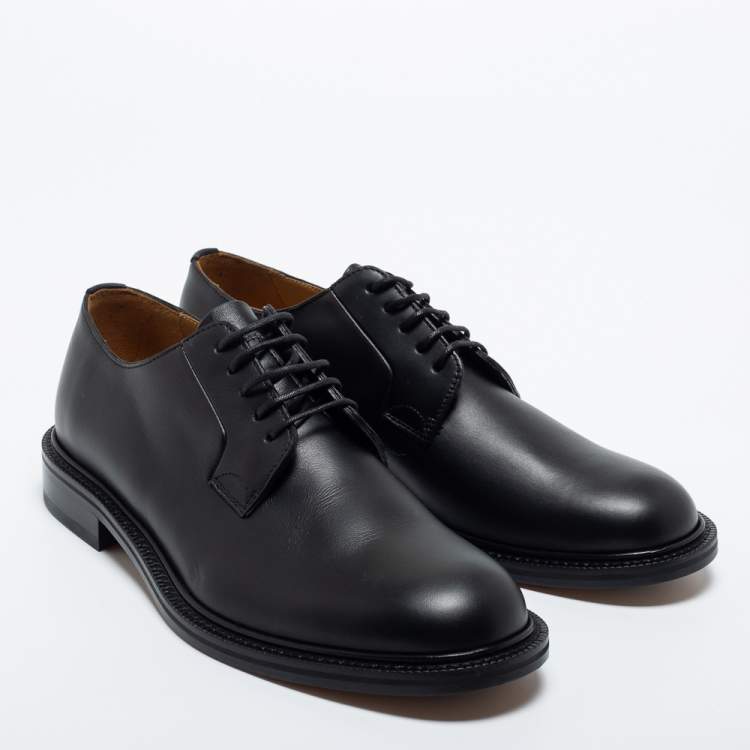 Pre Owned Valentino Black Leather Lace-Up Derby Size 42