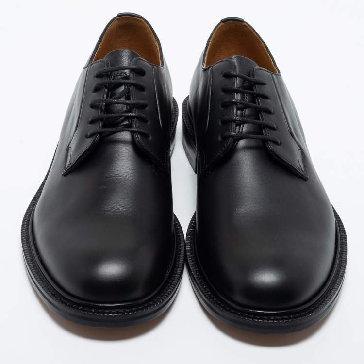 Pre Owned Valentino Black Leather Lace-Up Derby Size 42