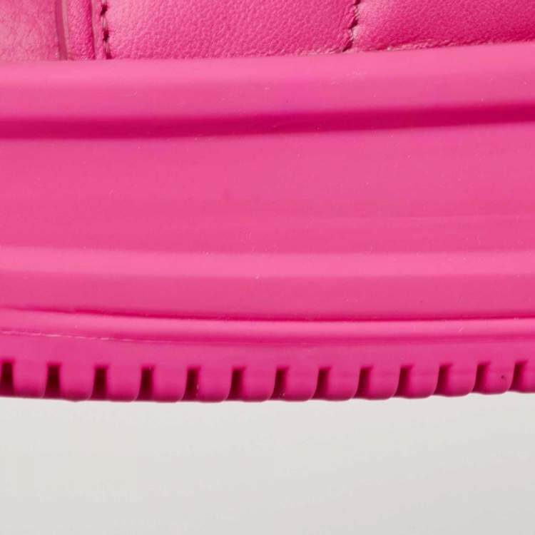 Pre Owned Valentino Pink Leather One Stud Sneakers Size 42