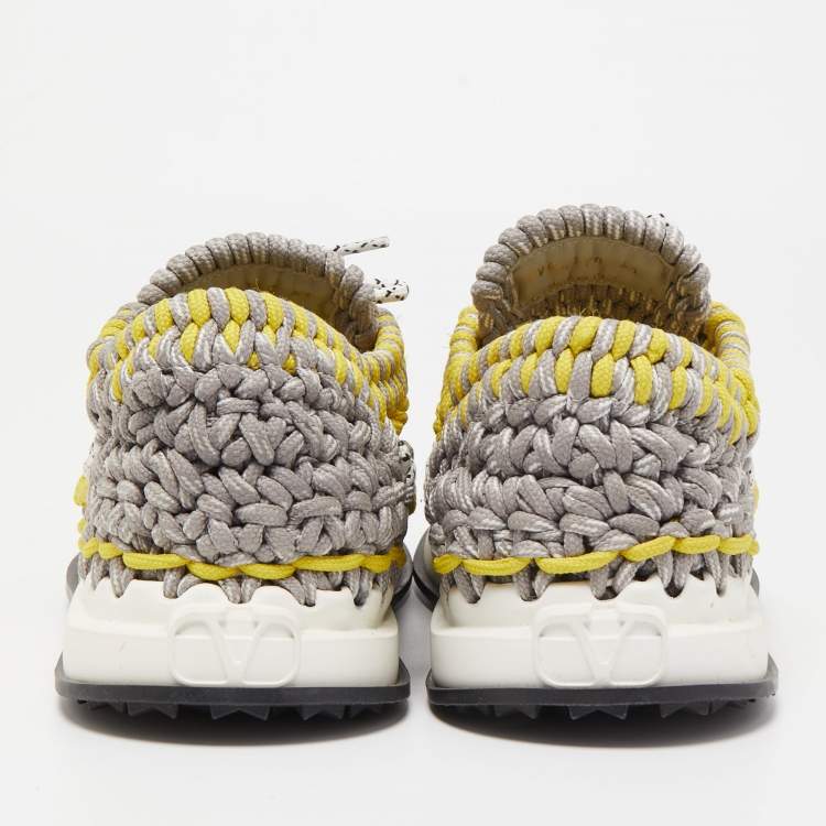 Pre Owned Valentino Tricolor Crochet Low Top Sneakers Size 41