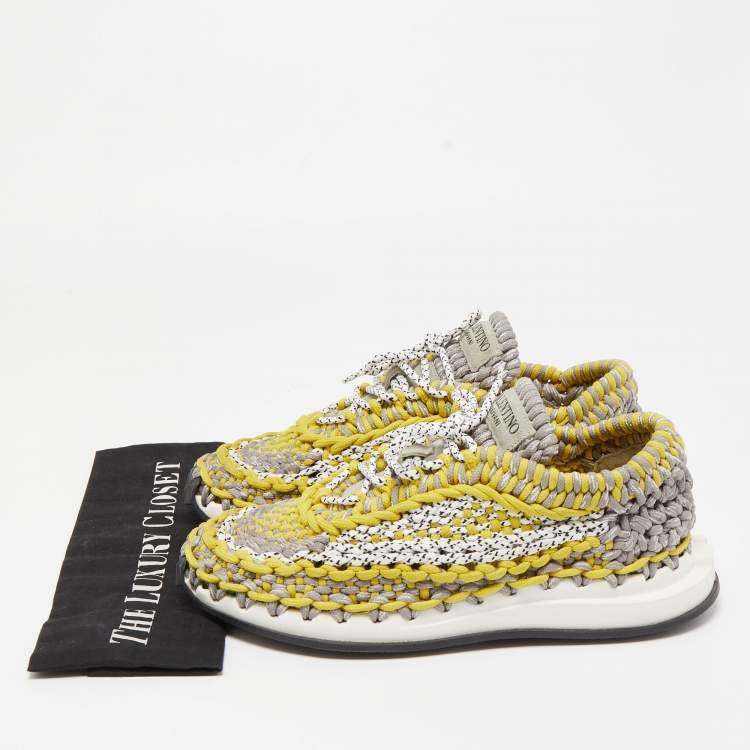Pre Owned Valentino Tricolor Crochet Low Top Sneakers Size 41