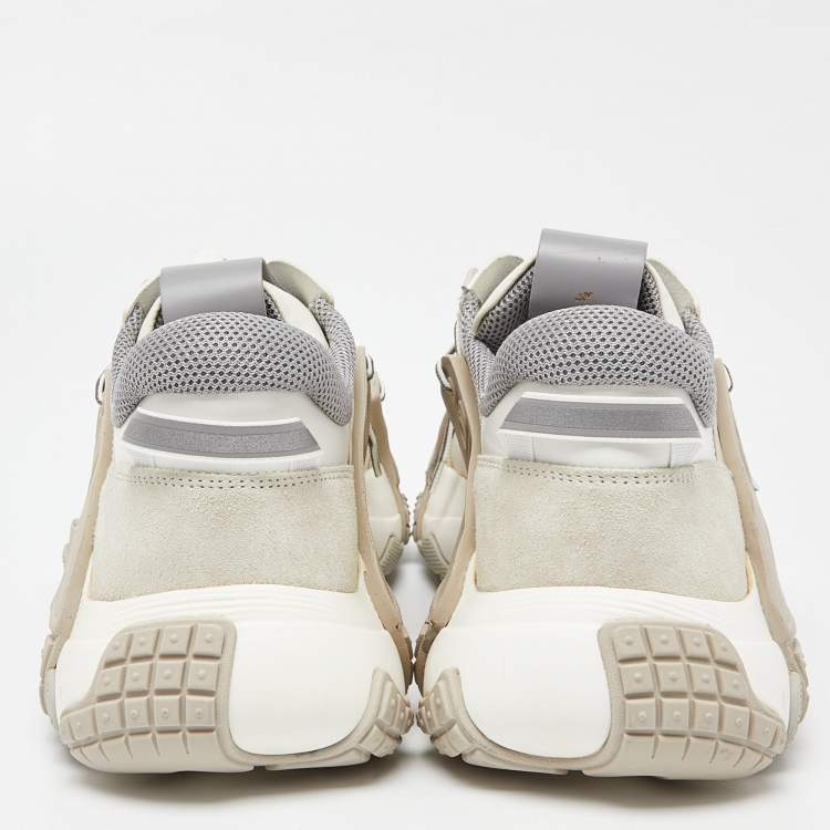 Pre Owned Valentino Grey Suede and Leather Low Top Sneakers Size 44.5