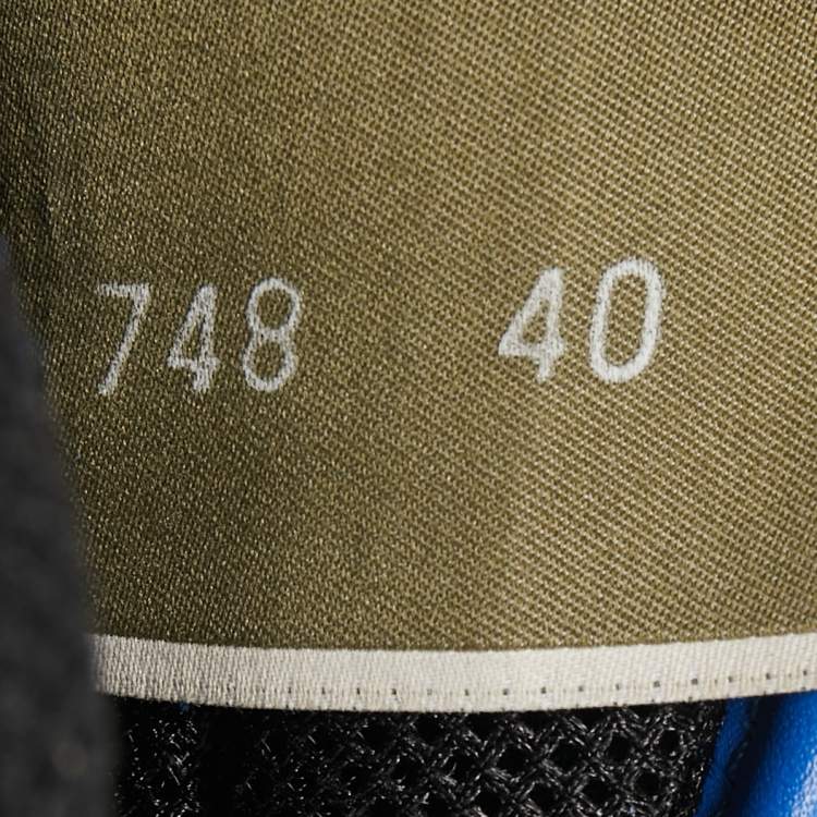 Pre Owned Valentino Blue Leather and Suede Rockrunner Sneakers Size 40