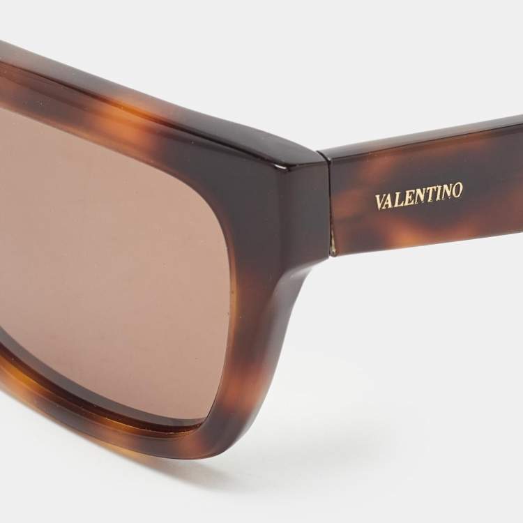 Pre Owned Valentino Tortoise Frame V730S Wayfarer Sunglasses