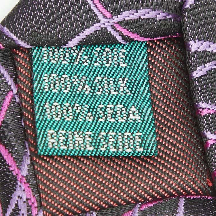 Pre Owned Valentino Vintage Purple Silk Jacquard Traditional Tie