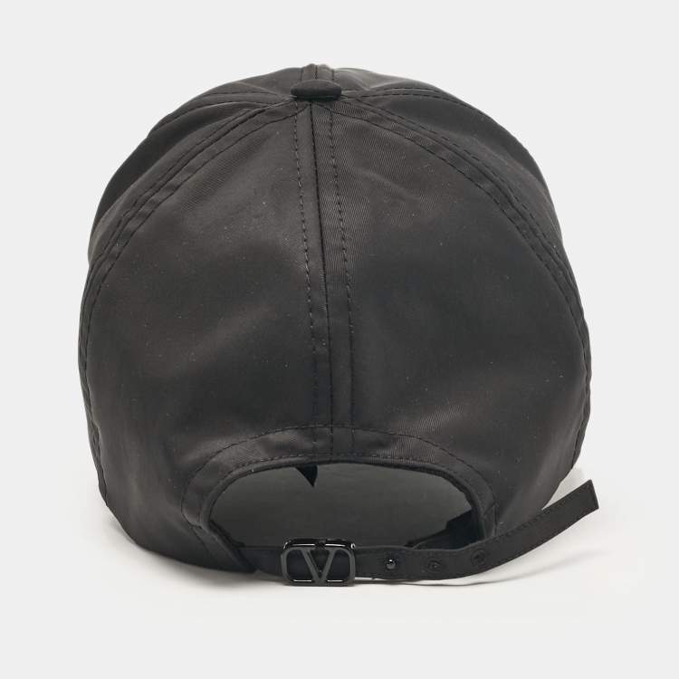 Pre Owned Valentino Black V-Logo Baseball Cap S