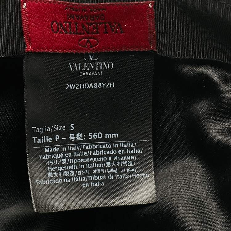 Pre Owned Valentino Black V-Logo Baseball Cap S