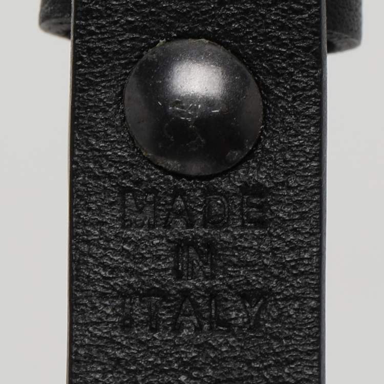 Pre Owned Valentino Black Leather Rockstud Bracelet