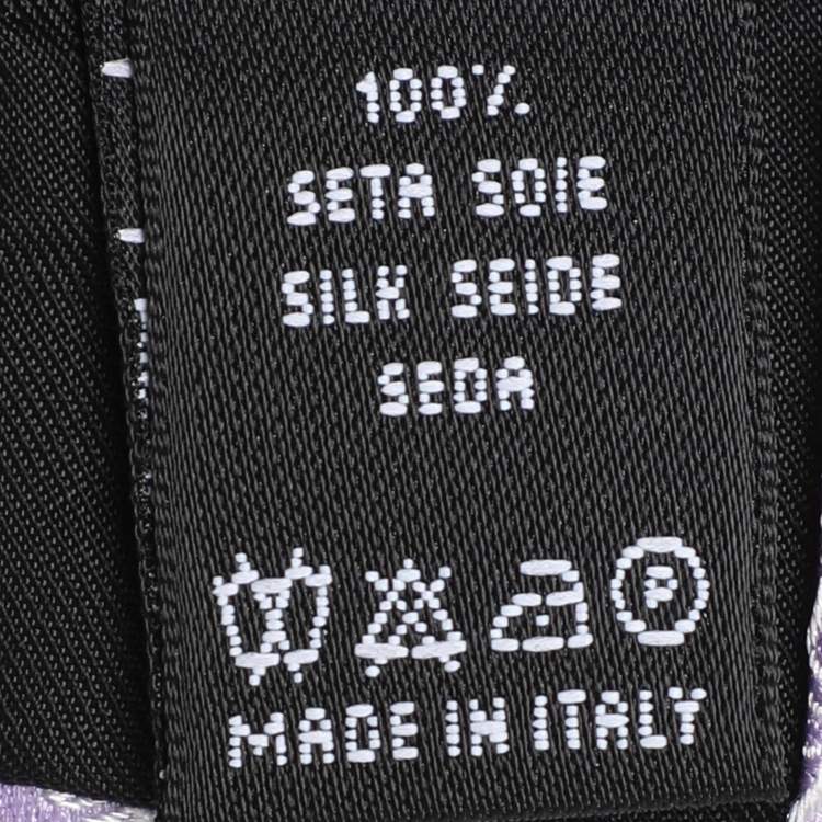 Pre Owned Valentino Purple Logo Patterned Silk Tie