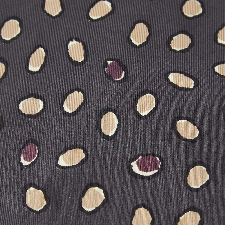 Pre Owned Valentino Vintage Dark Grey Printed Silk Tie