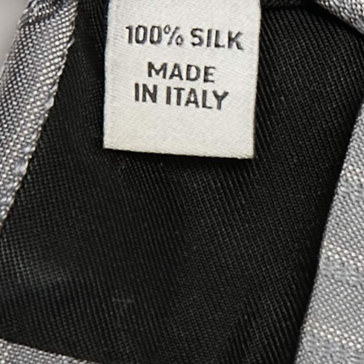 Pre Owned Valentino Grey Striped Silk Tie