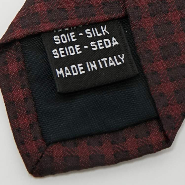 Pre Owned Valentino Burgundy Patterned Silk Tie