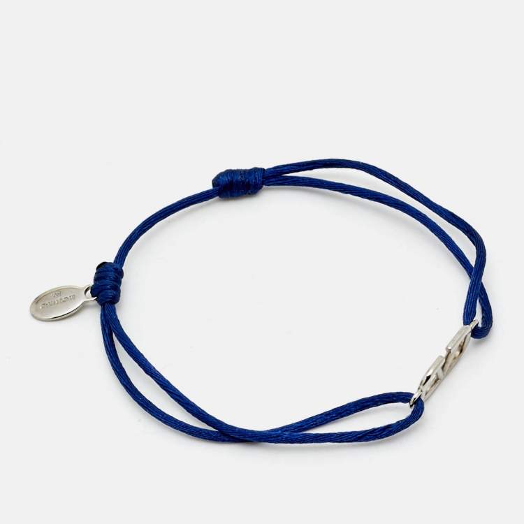 مملوكة مسبقًا Valentino Vlogo Silver Tone Cord Bracelet 