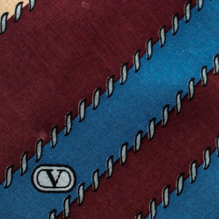 Pre Owned Valentino Cravatte Vintage Multicolor Striped Silk Tie