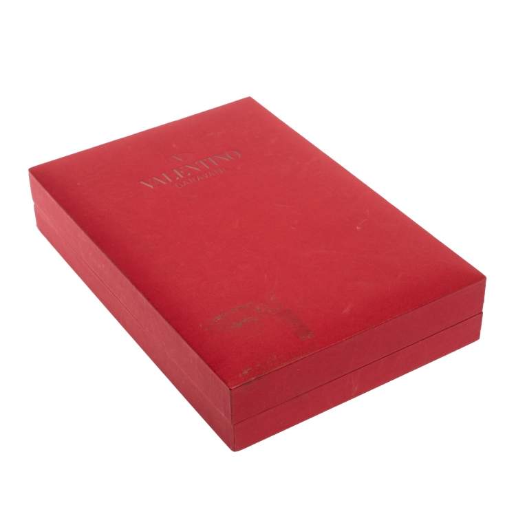 Pre Owned Valentino Silver Tone VLTN Charm Necklace