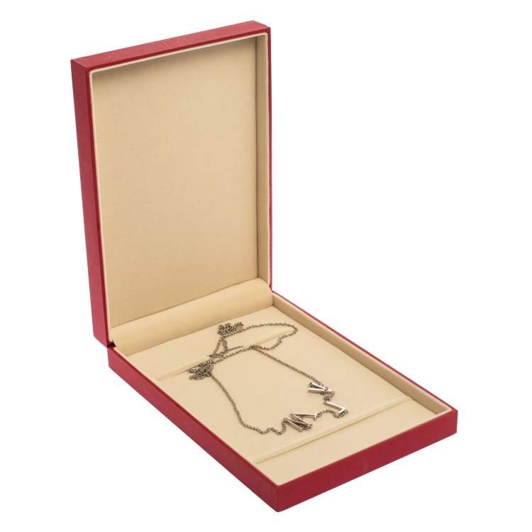 Pre Owned Valentino Silver Tone VLTN Charm Necklace