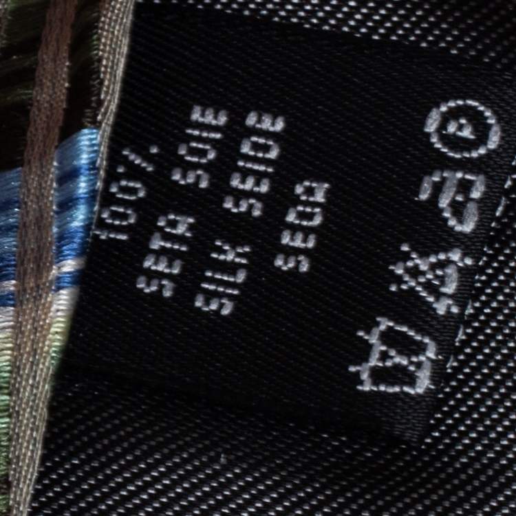 Pre Owned Valentino Multicolor Striped Jacquard Silk Tie