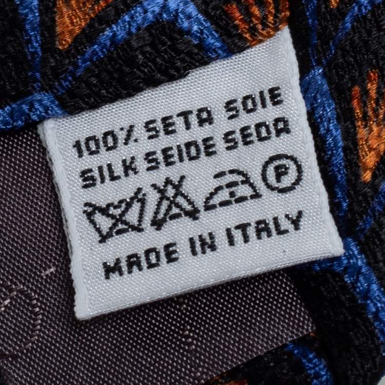 Pre Owned Valentino Black Printed Traditional Silk Tie