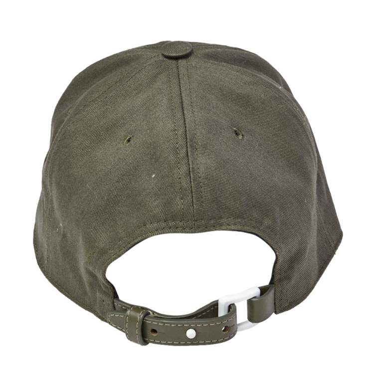 Pre Owned Valentino Green Logo Embroidered Cotton Canvas Cap