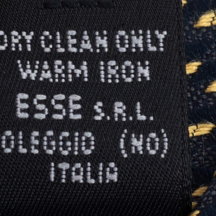 Pre Owned Valentino Dark Blue Jacquard Silk Traditional Tie