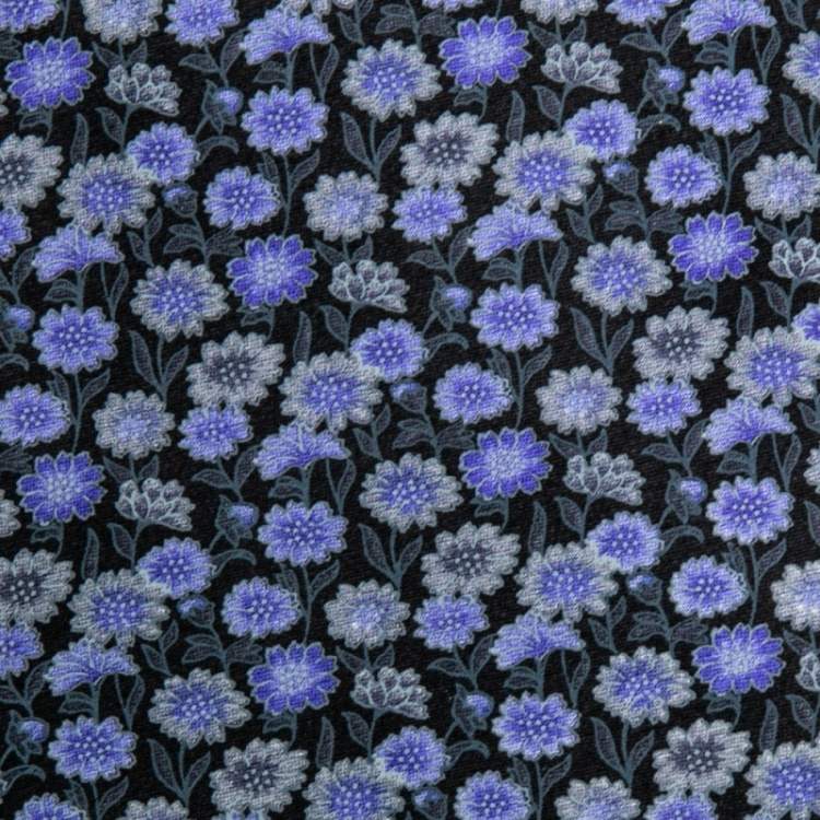 مملوكة مسبقًا Valentino Purple & Black Floral Print Silk Tie