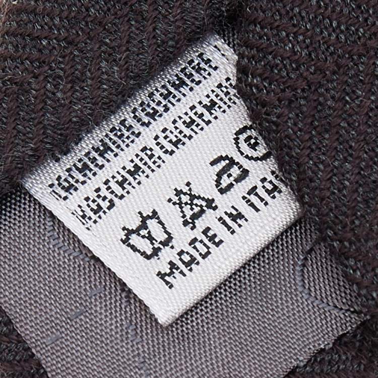 Pre Owned Valentino Brown Chevron Cashmere Tie