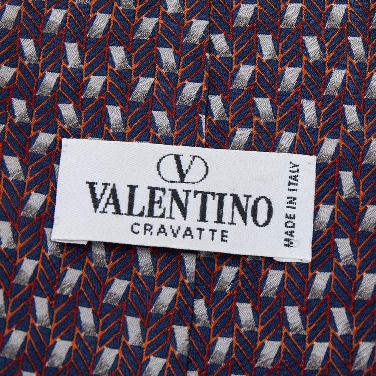 Pre Owned Valentino Cravatte Multicolor Printed Silk Tie