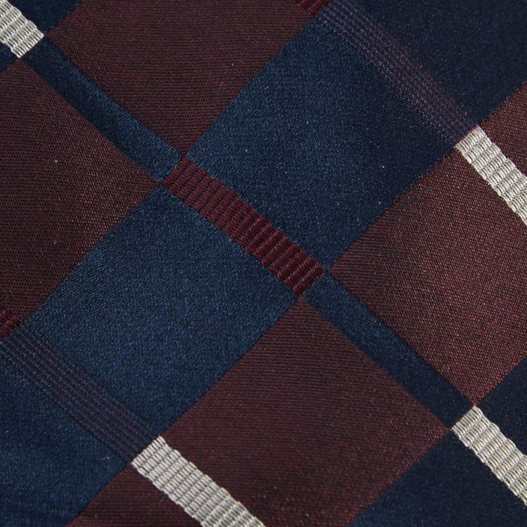 Pre Owned Valentino Navy Blue Patterned Silk Jacquard Tie