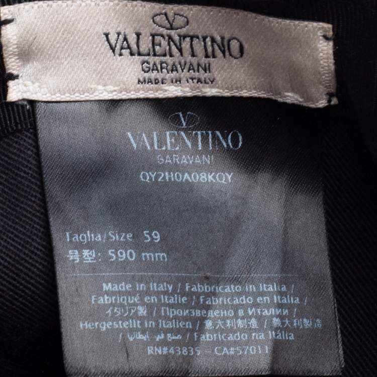 Pre Owned Valentino Red Cotton Canvas VLTN Baseball Cap 