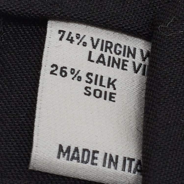 Pre Owned Valentino Black Silk Wool Skinny Tie