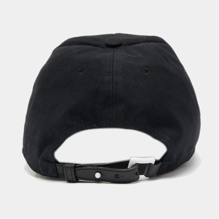 Pre Owned Valentino Black VLTN Print Cotton Baseball Cap 
