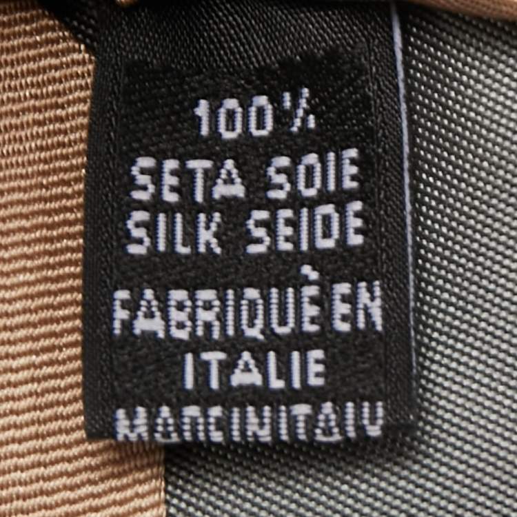 Pre Owned Valentino Beige & Blue Diagonal Striped Silk Vintage Tie 