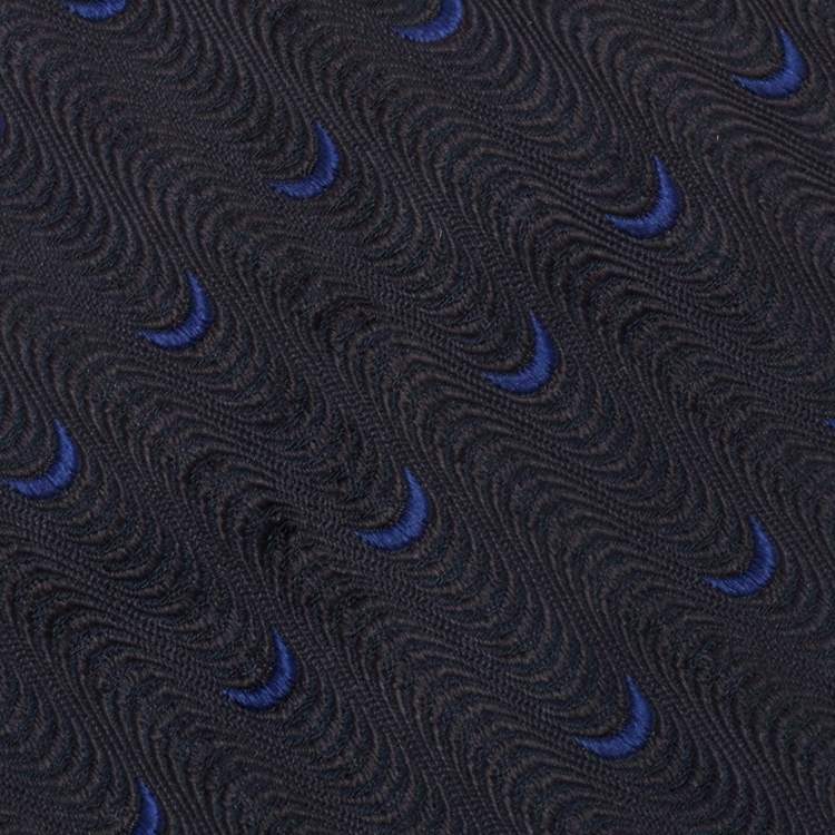 Pre Owned Valentino Navy Blue Silk Jacquard Tie