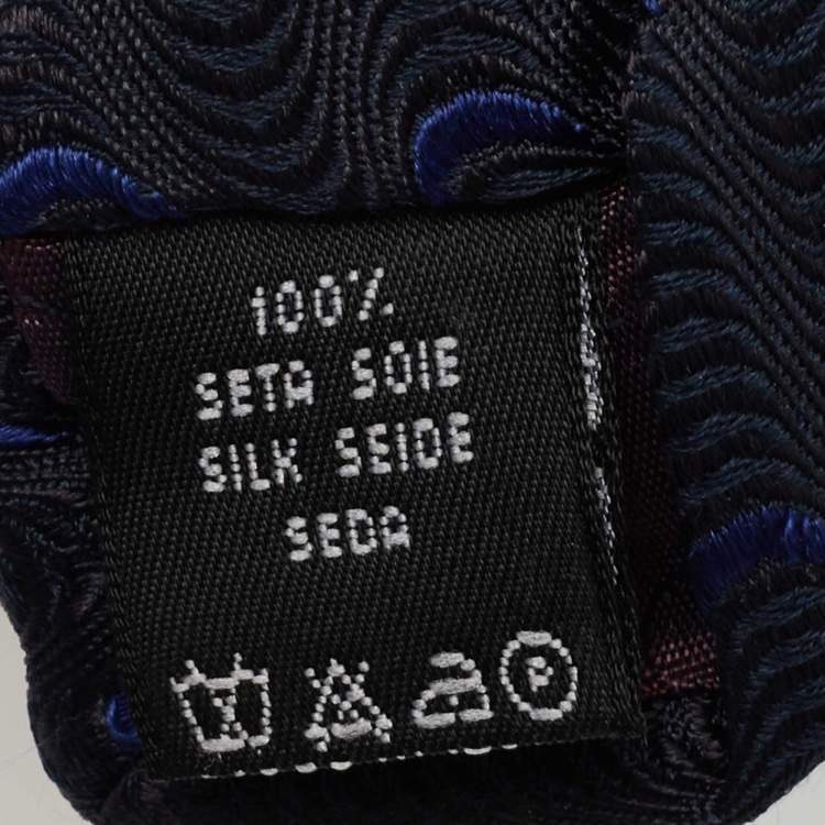 Pre Owned Valentino Navy Blue Silk Jacquard Tie