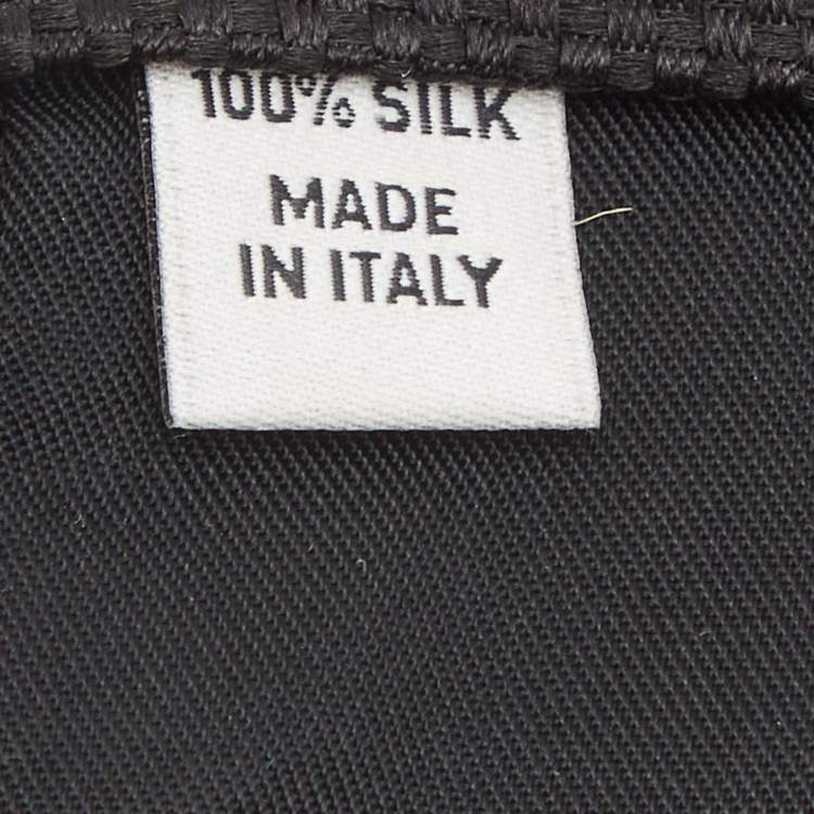 Pre Owned Valentino Black Check Pattern Silk Tie