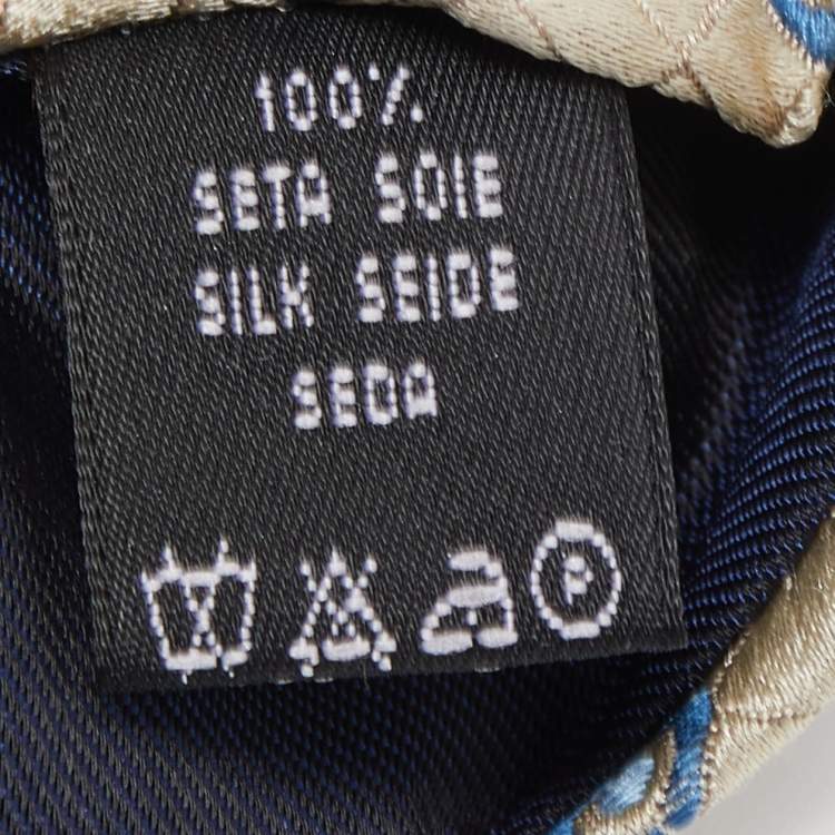 Pre Owned Valentino Greige Square Pattern Silk Tie