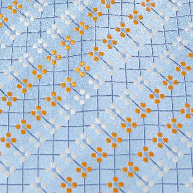Pre Owned Valentino Blue Dot Pattern Silk Traditional Tie