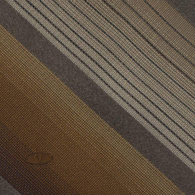 Pre Owned Valentino Brown Striped Silk Tie