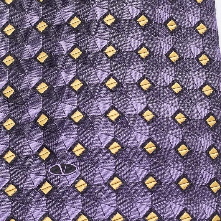 Pre Owned Valentino Purple Patterned Silk Traditional Tie 