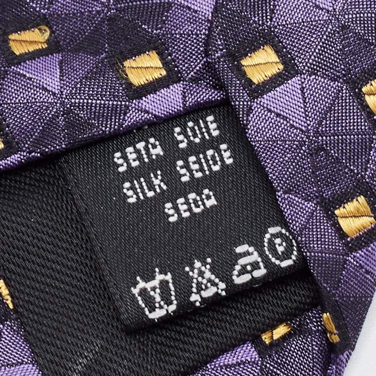 Pre Owned Valentino Purple Patterned Silk Traditional Tie 
