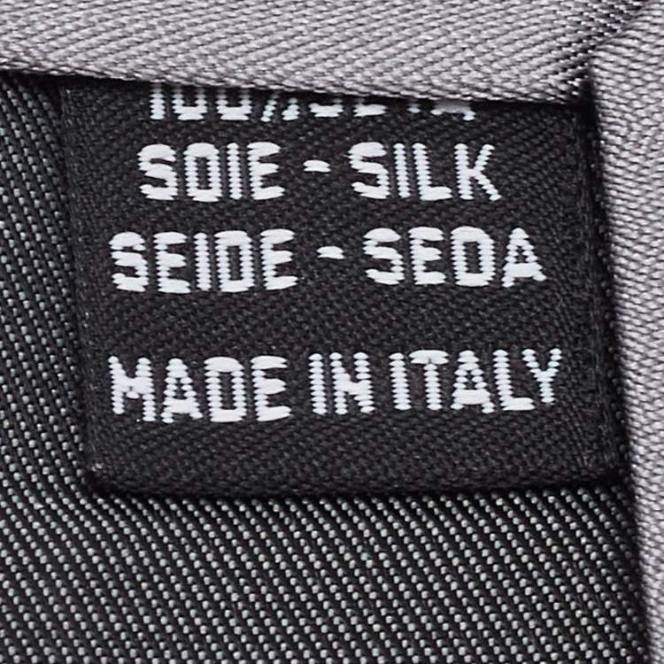 Pre Owned Valentino Grey Striped Silk Tie 